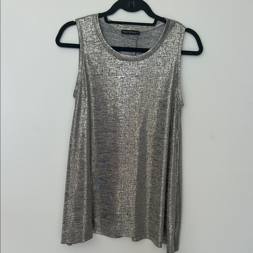 EUC Nally & Millie Shimmering Silver Tank Top